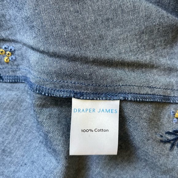 Draper James Blue Embroidered Button Dress with Collar - Picture 6 of 8